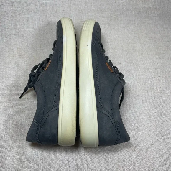 Ecco Mens Soft 7 Titanium Gray Leather Casual Sneakers Comfort Shoes - Picture 6 of 10